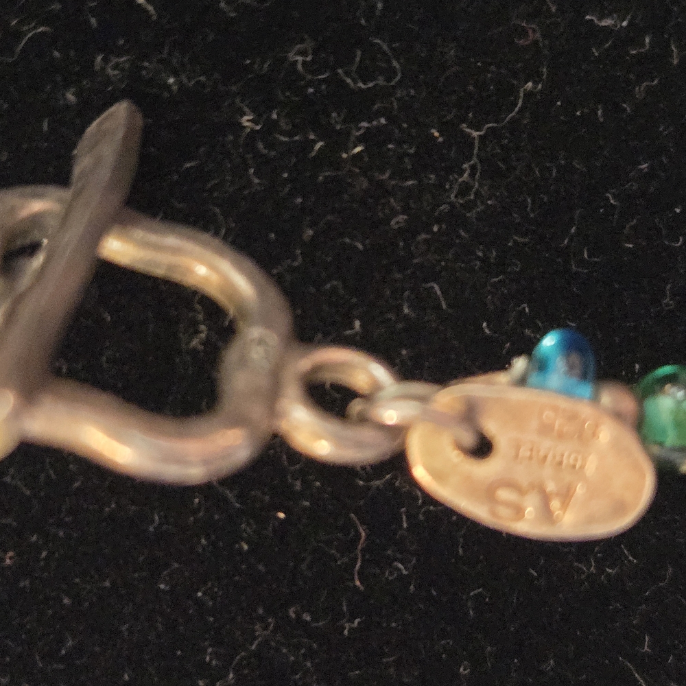 AS ISRAEL 925, Blue and Green Beaded Necklace - Picture 4 of 6